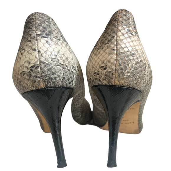 Kate Spade Karolina Heels Pumps Shoes Two Tobe Snakeskin Patent Black White 9.5 - Picture 6 of 8